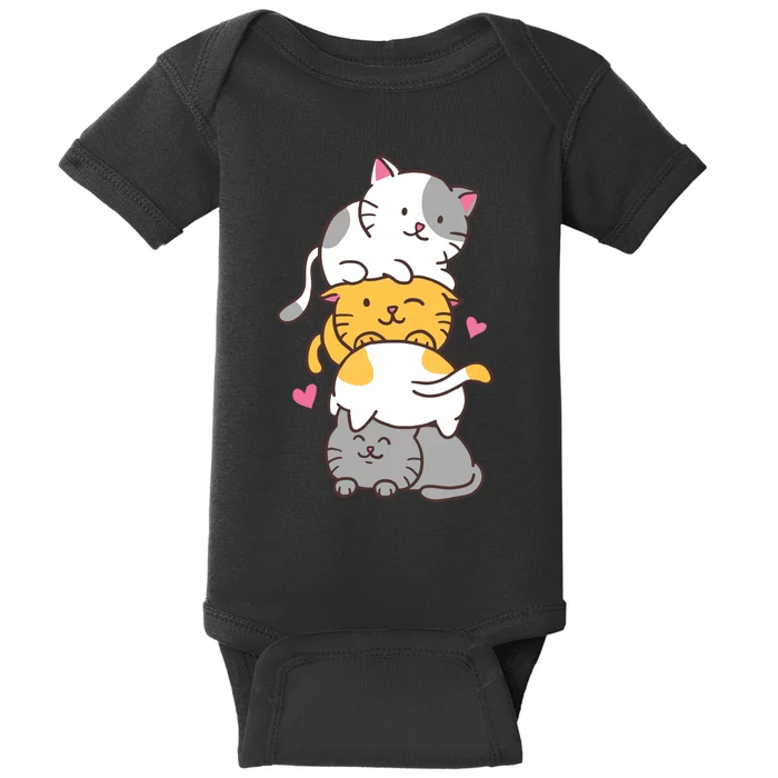 Cat Cats Cute Kitty Pile Anime Kawaii Neko Baby Bodysuit