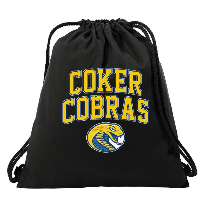 Coker College Cobras Arch Vintage Sports Design Drawstring Bag