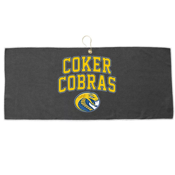 Coker College Cobras Arch Vintage Sports Design Large Microfiber Waffle Golf Towel