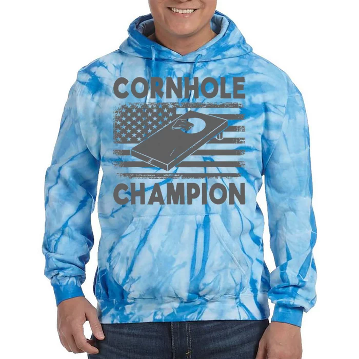 Cornhole Champion Cornhole Team Bean Bag Funny Cornhole Tie Dye Hoodie