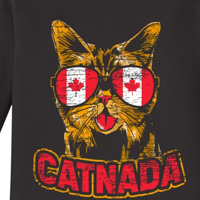 Catnada Canadian Cat Animal Canada Day Canada Baby Long Sleeve Bodysuit