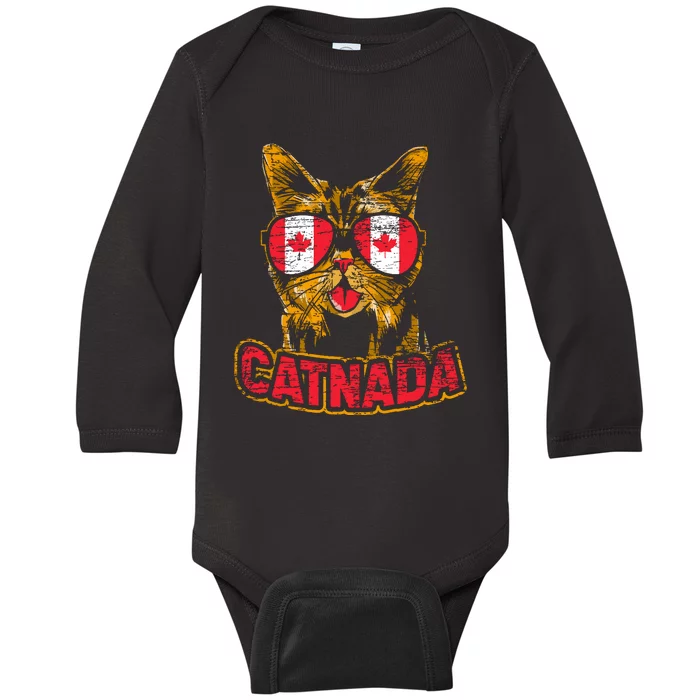 Catnada Canadian Cat Animal Canada Day Canada Baby Long Sleeve Bodysuit