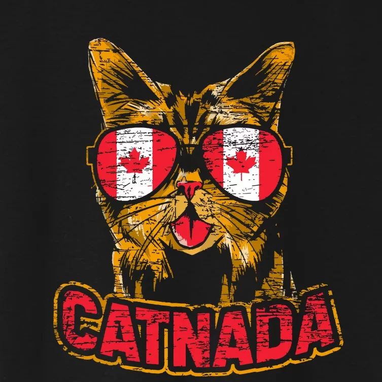 Catnada Canadian Cat Animal Canada Day Canada Women's Crop Top Tee