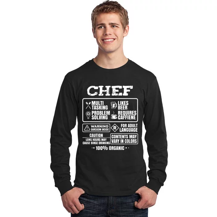 Chef Cooking Tall Long Sleeve T-Shirt