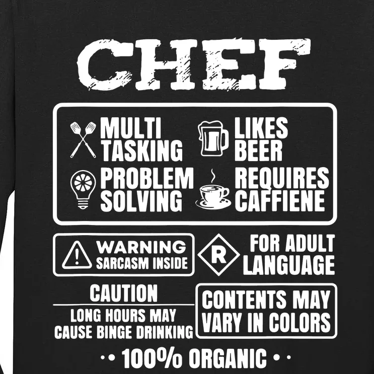 Chef Cooking Tall Long Sleeve T-Shirt