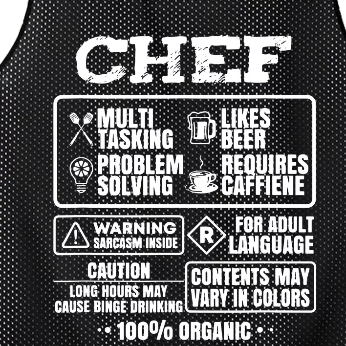 Chef Cooking Mesh Reversible Basketball Jersey Tank