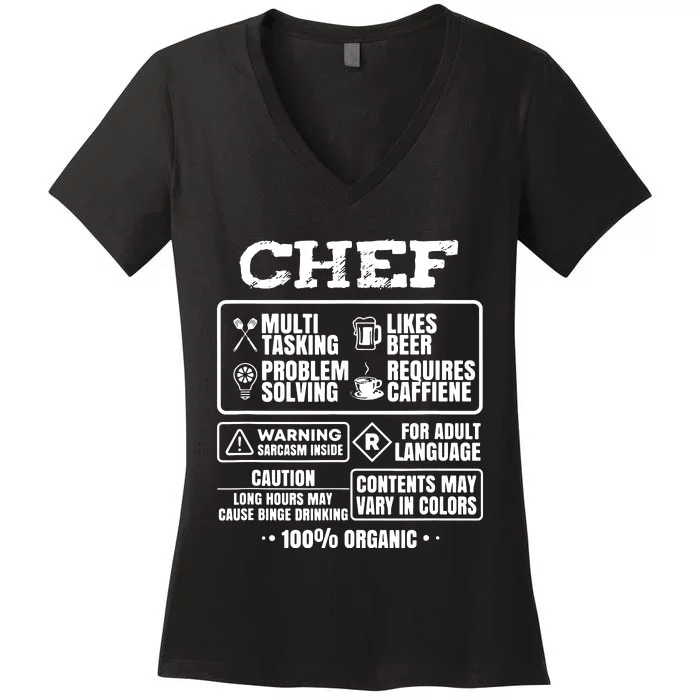 Chef Cooking Women's V-Neck T-Shirt