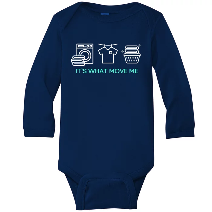 Cleaner Cleaning Clean Laundry Icon ItS What Move Me Cool Gift Baby Long Sleeve Bodysuit