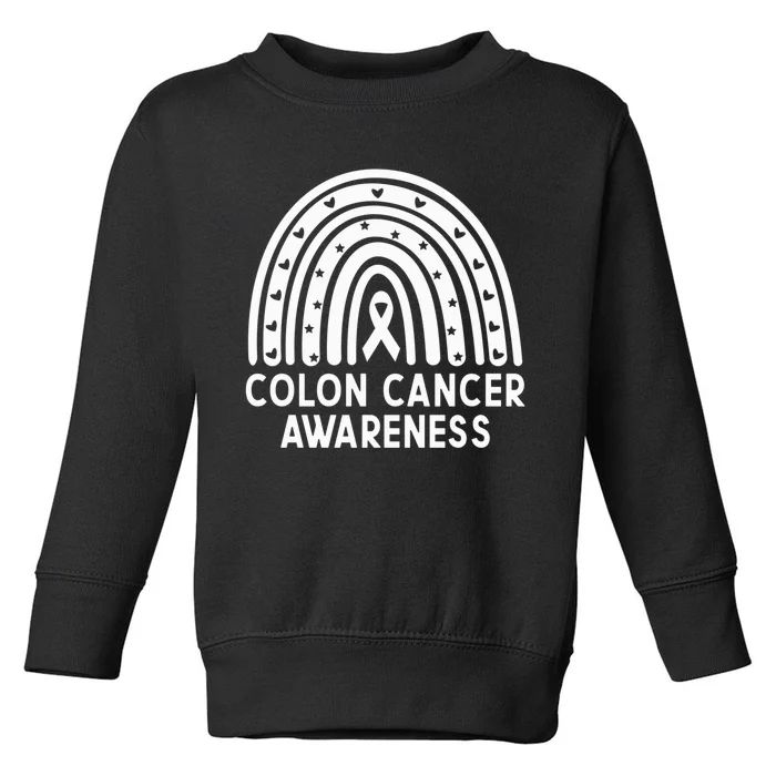 CRC Colorectal Colon Cancer Awareness Month Cute Rainbow Toddler Sweatshirt