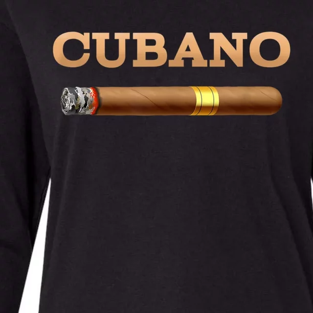 Cuban Cigar Cubano Smoker Cohiba Havana Tobacco Womens Cotton Relaxed Long Sleeve T-Shirt