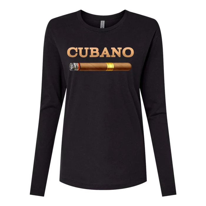 Cuban Cigar Cubano Smoker Cohiba Havana Tobacco Womens Cotton Relaxed Long Sleeve T-Shirt