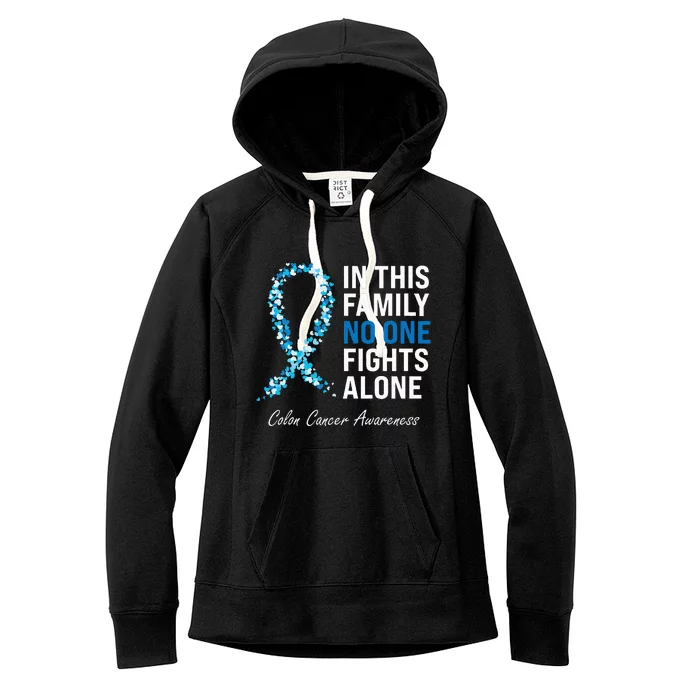 Colorectal Cancer Colon Cancer Blue Ribbon Women's Fleece Hoodie