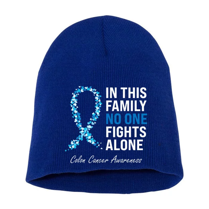 Colorectal Cancer Colon Cancer Blue Ribbon Short Acrylic Beanie