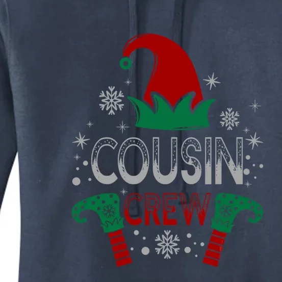 Christmas Cousin Crew Funny Elf Matching Family Xmas Gift Women's Pullover Hoodie