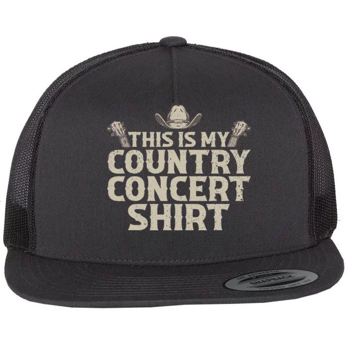 Cool Country Concert For Women Country Music Lover Flat Bill Trucker Hat