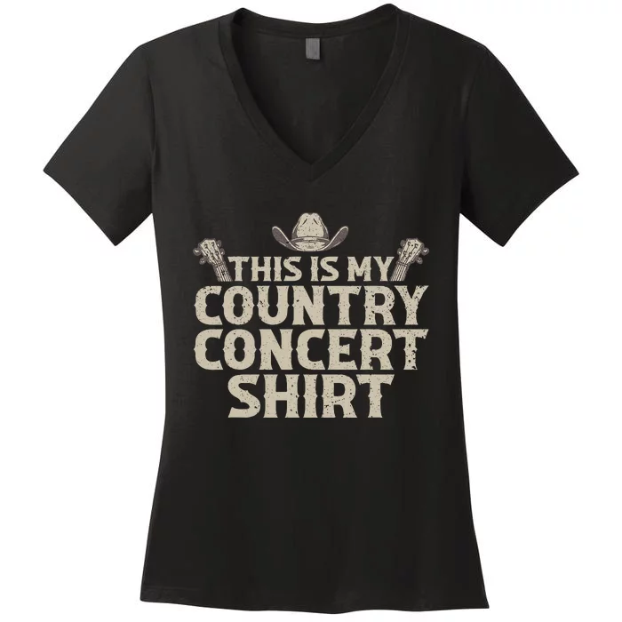 Cool Country Concert For Women Country Music Lover Women's V-Neck T-Shirt