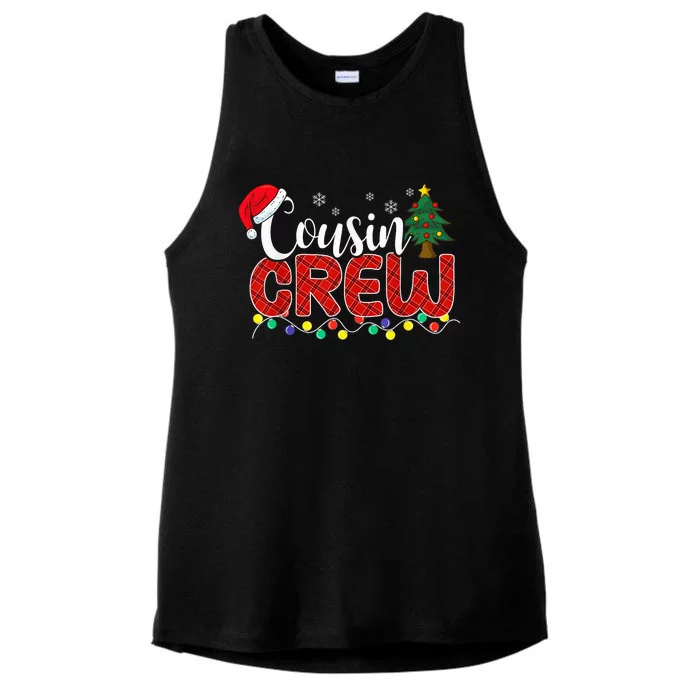 Cousin Crew Christmas Family Reunion Making Memories Xmas Ladies Tri-Blend Wicking Tank