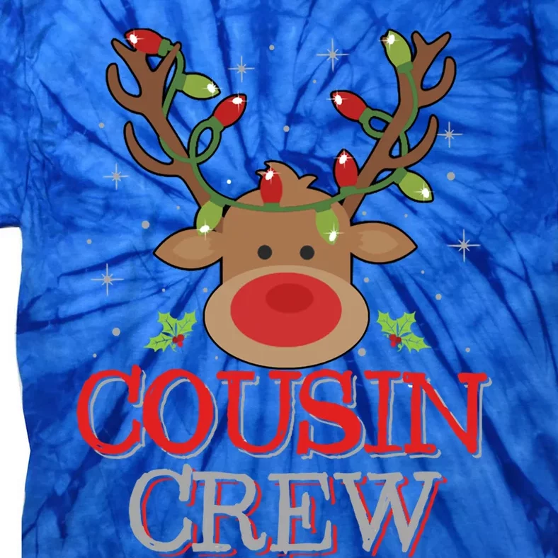 Christmas Cousin Crew Funny Reindeer Xmas Holidays Cool Gift Tie-Dye T-Shirt