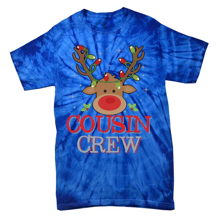 Christmas Cousin Crew Funny Reindeer Xmas Holidays Cool Gift Tie-Dye T-Shirt