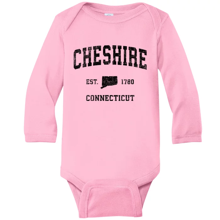 Cheshire Connecticut Ct Vintage Sports Baby Long Sleeve Bodysuit