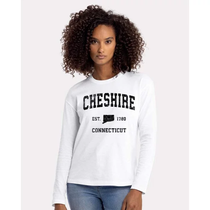 Cheshire Connecticut Ct Vintage Sports Womens Cotton Relaxed Long Sleeve T-Shirt