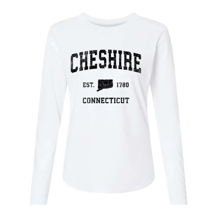 Cheshire Connecticut Ct Vintage Sports Womens Cotton Relaxed Long Sleeve T-Shirt