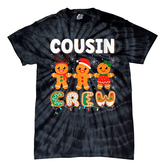 Cousin Crew Christmas Pajama Shirt Gingerbread Man Xmas Tie-Dye T-Shirt