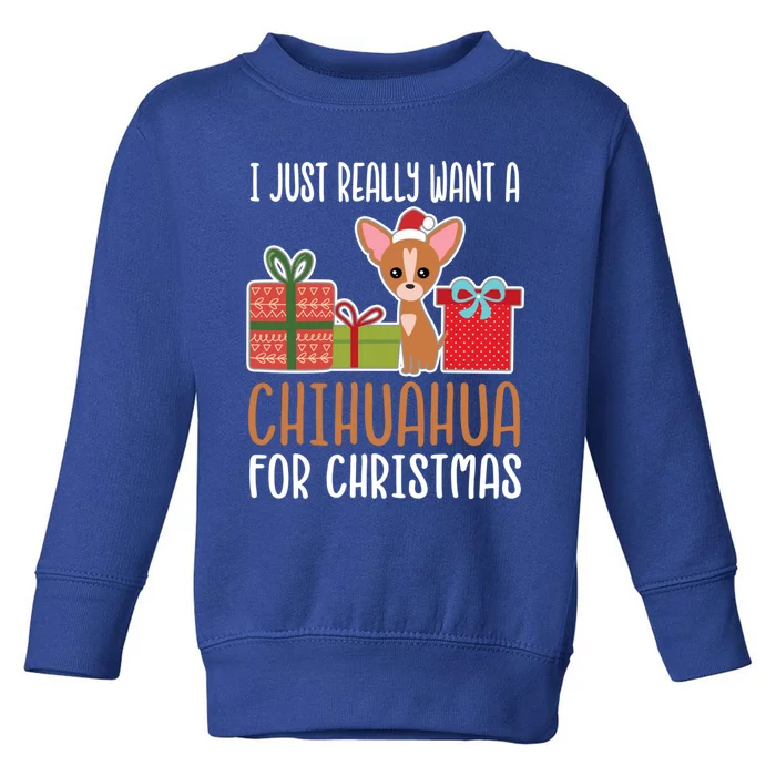 Cute Christmas Chihuahua Owner I Want A Chihuahua Gift Toddler Sweatshirt