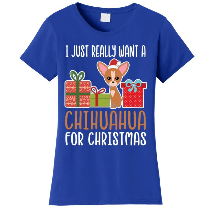 Cute Christmas Chihuahua Owner I Want A Chihuahua Gift Women's T-Shirt