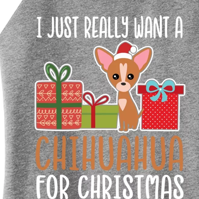 Cute Christmas Chihuahua Owner I Want A Chihuahua Gift Women’s Perfect Tri Rocker Tank