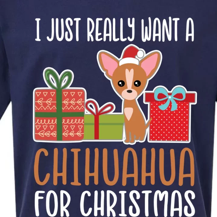 Cute Christmas Chihuahua Owner I Want A Chihuahua Gift Sueded Cloud Jersey T-Shirt