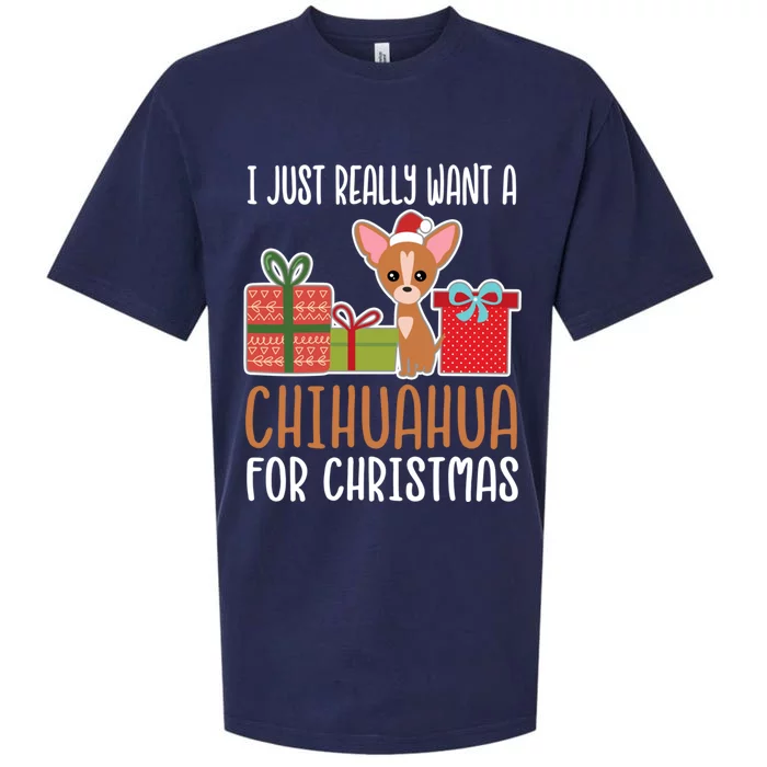 Cute Christmas Chihuahua Owner I Want A Chihuahua Gift Sueded Cloud Jersey T-Shirt