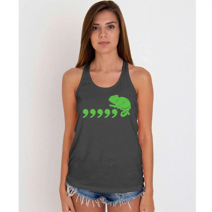 Comma Chameleon Women's Knotted Racerback Tank