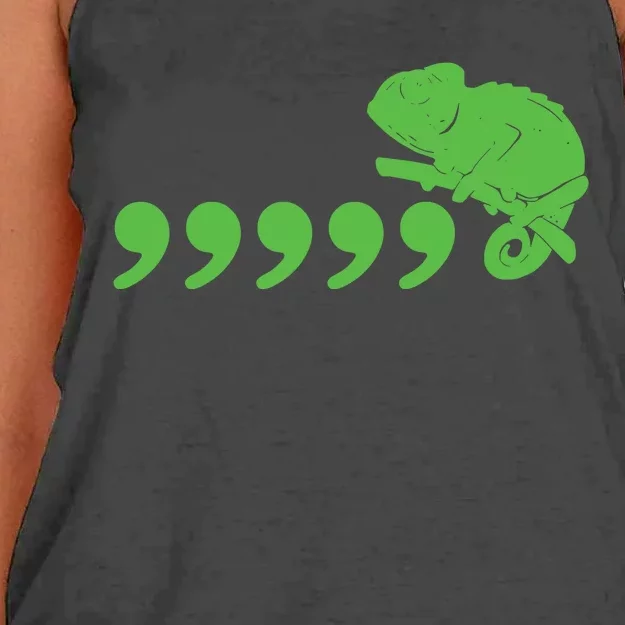 Comma Chameleon Women's Knotted Racerback Tank