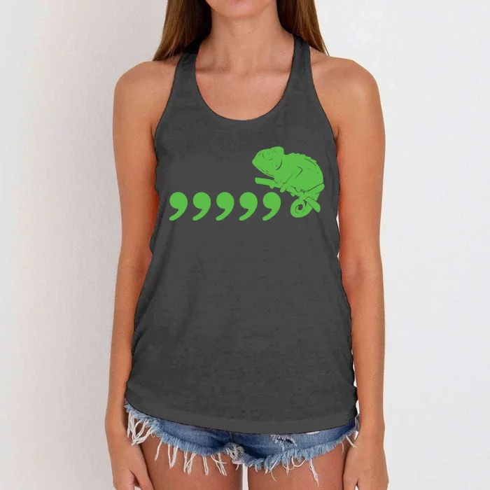 Comma Chameleon Women's Knotted Racerback Tank