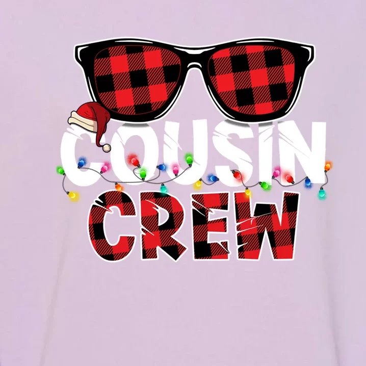 Christmas Cousin Crew Glasses Buffalo Red Plaid Xmas Pajamas Great Gift Garment-Dyed Sweatshirt