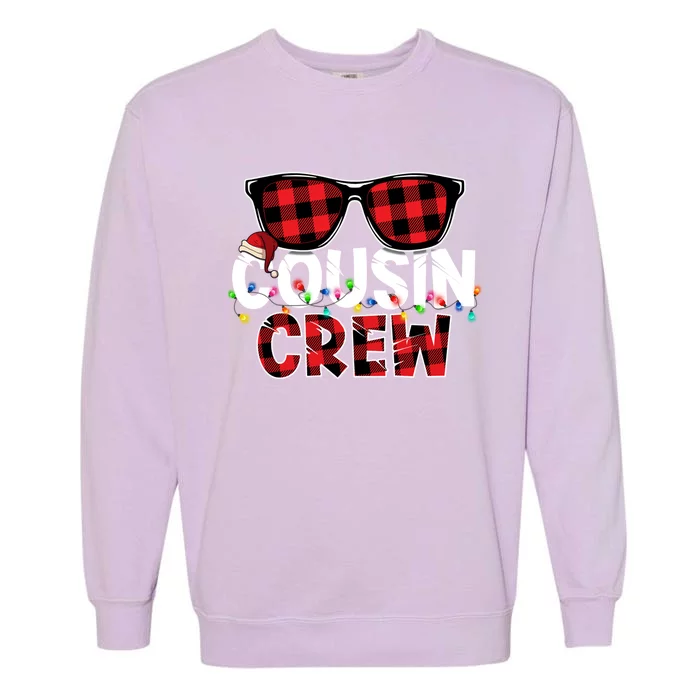 Christmas Cousin Crew Glasses Buffalo Red Plaid Xmas Pajamas Great Gift Garment-Dyed Sweatshirt