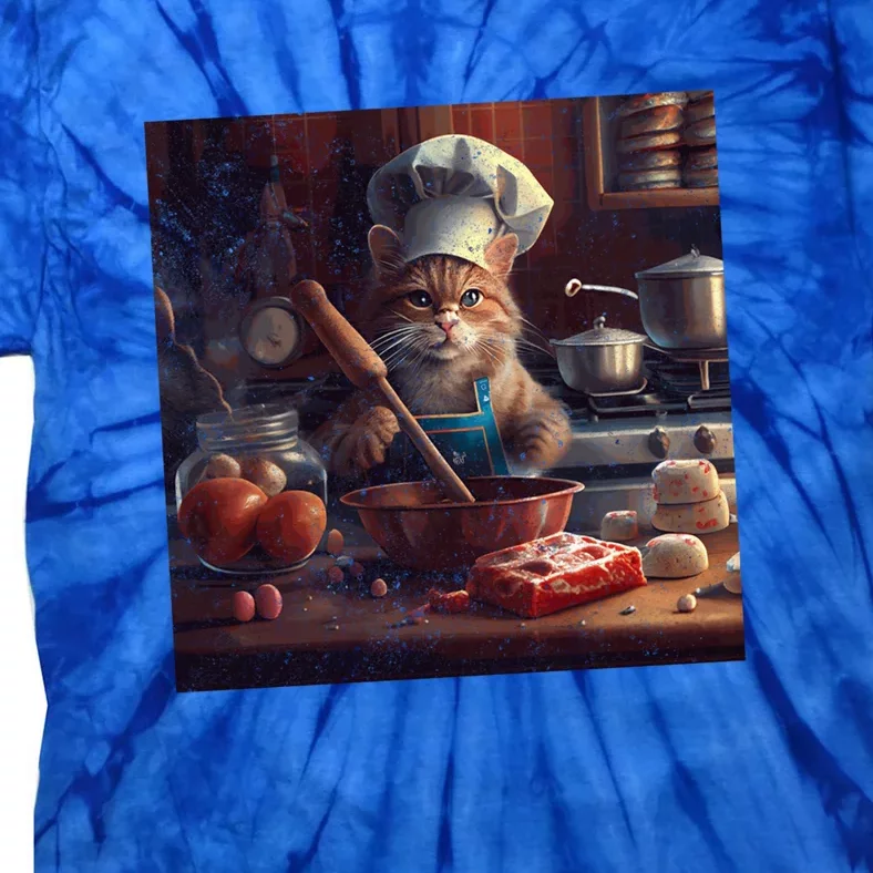 Cat Cooking Candy Great Gift Tie-Dye T-Shirt