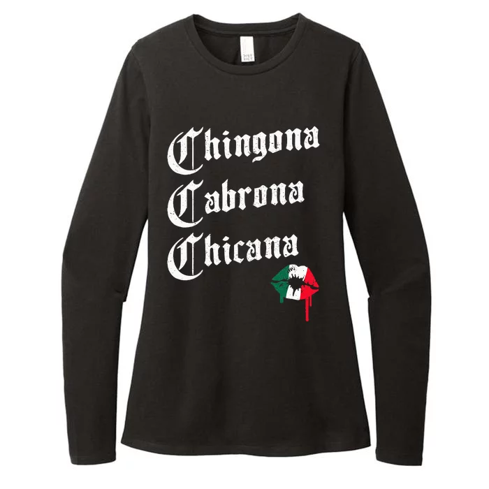 Chingona Cabrona Chicana K.iss Funny Mexican Womens CVC Long Sleeve Shirt