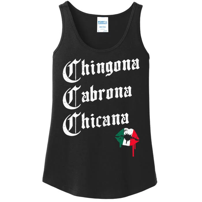 Chingona Cabrona Chicana K.iss Funny Mexican Ladies Essential Tank