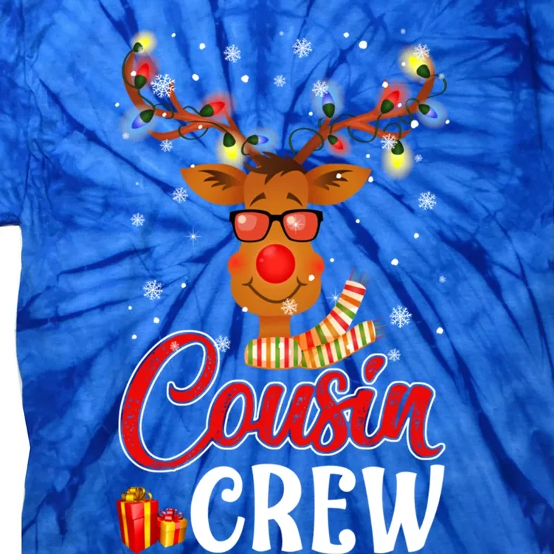 Christmas Cousin Crew Reindeer Matching Pajama Xmas Holiday Cute Gift Tie-Dye T-Shirt