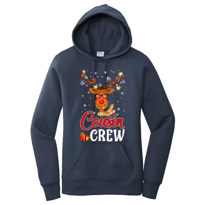 Christmas Cousin Crew Reindeer Matching Pajama Xmas Holiday Cute Gift Women's Pullover Hoodie