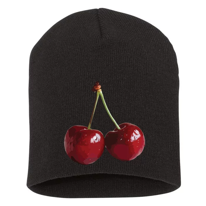 Cherries Cherry Short Acrylic Beanie