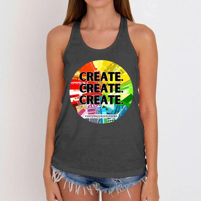 Create. Create. Create. Women's Knotted Racerback Tank