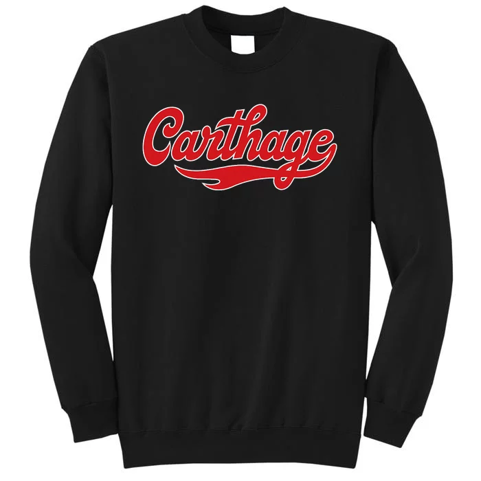 Carthage College Classic Athletic Script Throwback Vintage Tall Sweatshirt