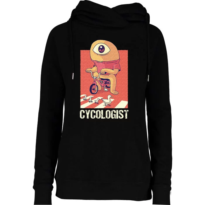 Cycologist Cyclist Cycling Bike Biking Biker Bicycle Womens Funnel Neck Pullover Hood