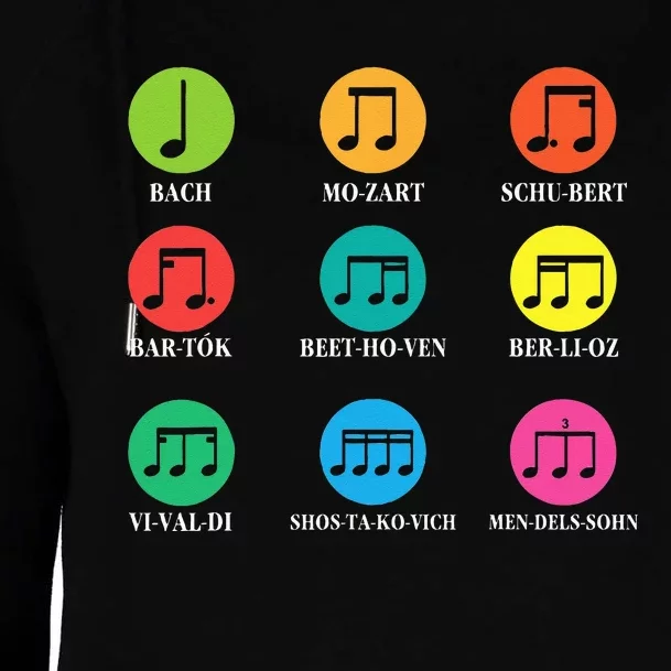 Classic Composers Classical Music Musical Notes Womens Funnel Neck Pullover Hood