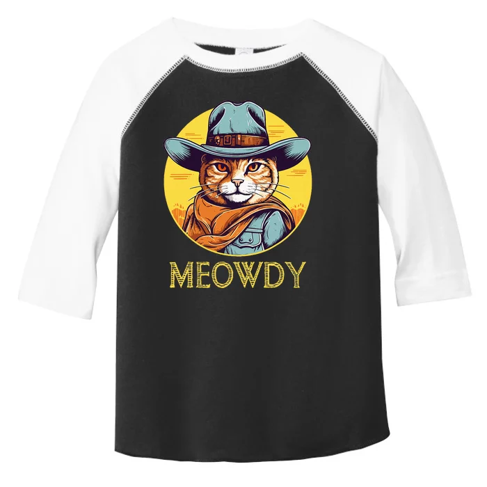 Cat Cowboy Cowgirl Halloween Meow Howdy Meowdy Toddler Fine Jersey T-Shirt