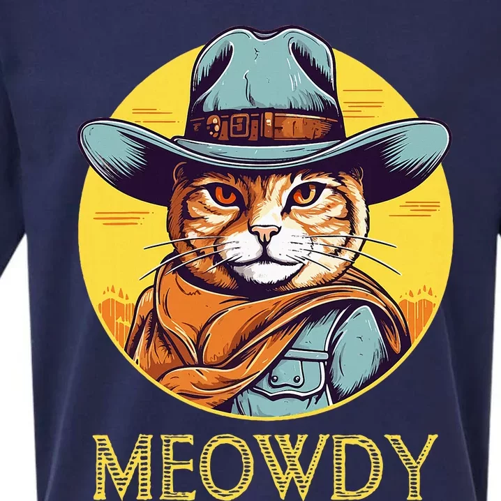 Cat Cowboy Cowgirl Halloween Meow Howdy Meowdy Sueded Cloud Jersey T-Shirt