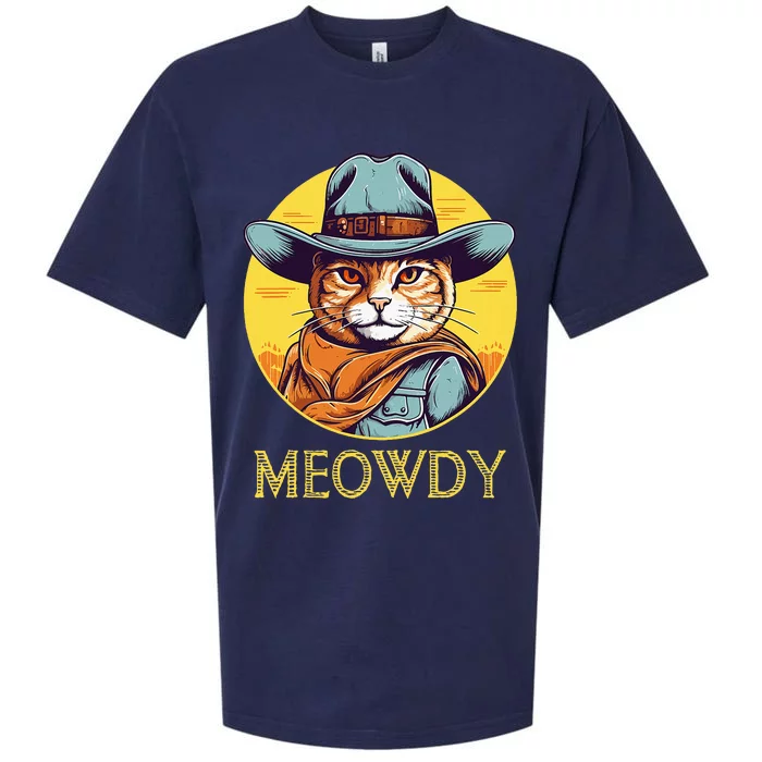 Cat Cowboy Cowgirl Halloween Meow Howdy Meowdy Sueded Cloud Jersey T-Shirt